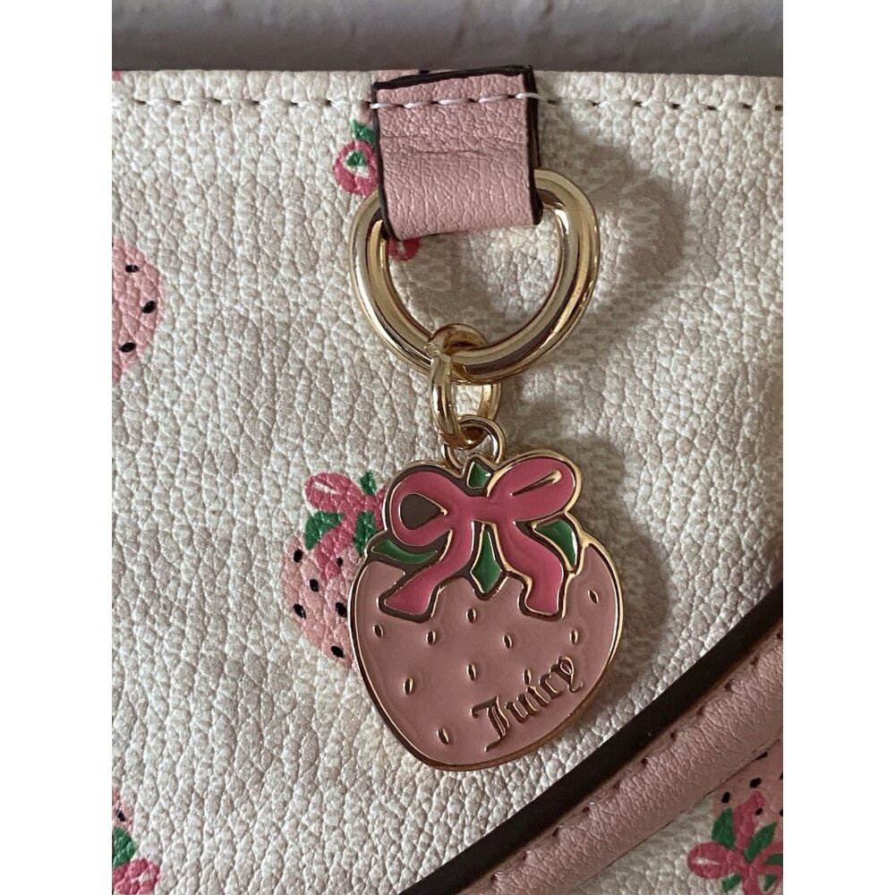 Juicy Couture Berry Sweet Strawberry Shoulder Bag Purse Angel Crystal Pink NEW - Picture 3 of 16